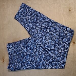 LOFT Womens Large Blue and White Leggings